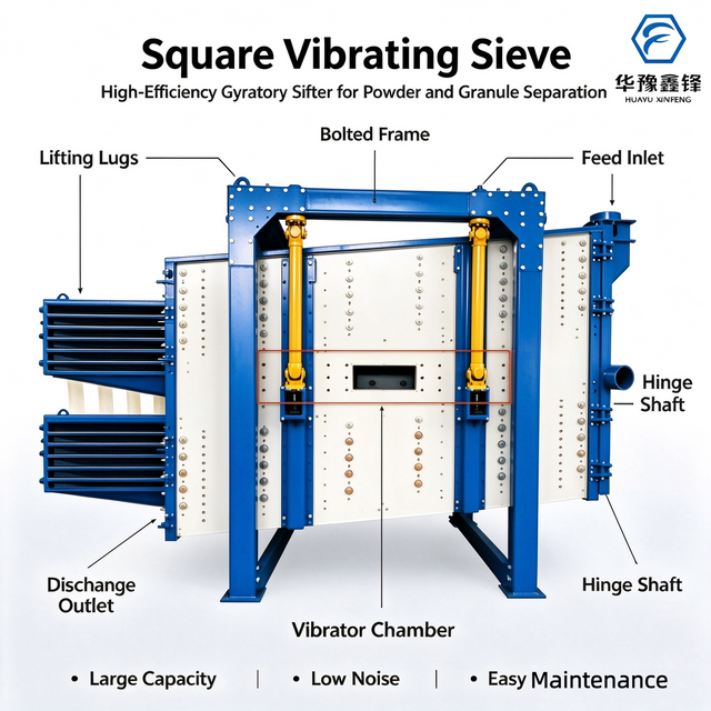 Square Swing Vibrating Sieve High Efficiency Sand Fine Powder Separator